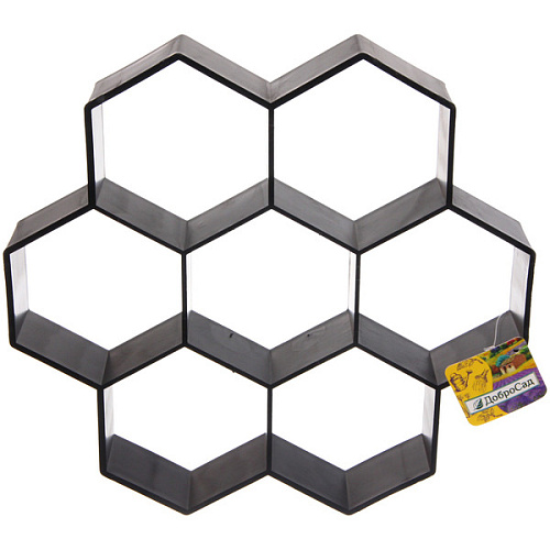 Форма для отлива садовых дорожек "Соты" 28*29*4,5 см (1 модуль), Черный