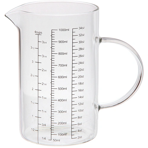 Ёмкость мерная 1л "Хай-Тек" черная шкала