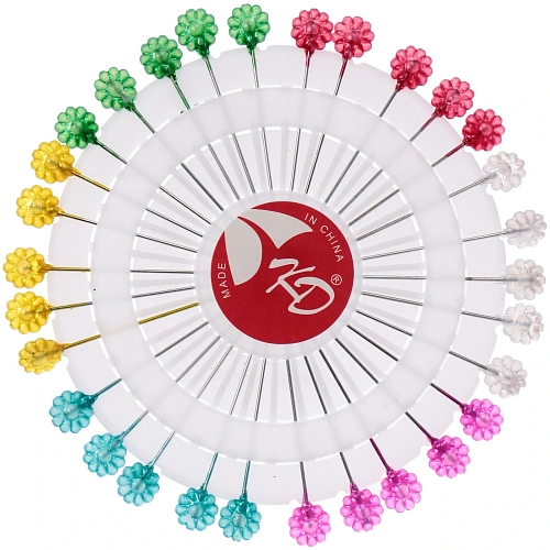 Булавки портновские 30шт "Favorite Hous", глянцевые цветочки, 5,5см