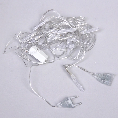 Гирлянда для дома 4,0 м 20 ламп LED с насадками ЛЬДИНКА, прозрачпров, 1 режим,IP-20 Белый (возможность соединения)_4