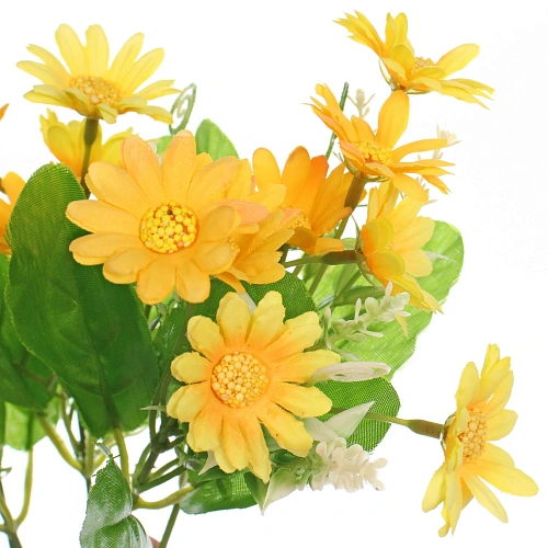 Искусственные цветы Ромашки 29см 28 цветков желтые_4
