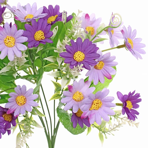 Искусственные цветы Ромашки 29см 28 цветков сиреневые_4