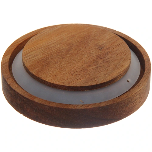 Банка для продуктов стеклянная 1300мл Bella cucina с крышкой из акации 925см_3