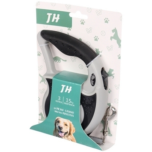 Поводок-рулетка для малых и средних пород МОЙ БРО, прорезиненная ручка, АВС пластик, антикоразийный карабин, цвет чёрный, 3м, нагрузка до 15кг _8