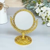 Зеркало настольное в пластиковой оправе "Версаль - Круг", цвет золото, двухстороннее, 18см