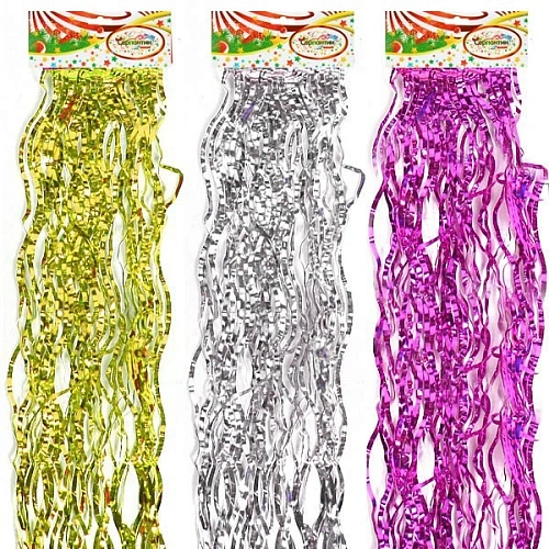 Дождик 1,5м "Волна", в ассортименте