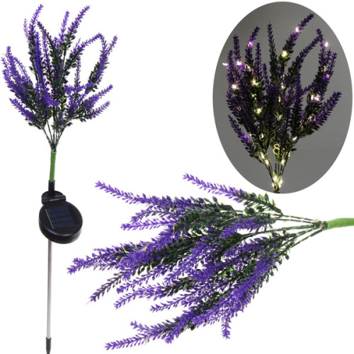 Светильник на солн.батарее (фигура на спице с подсветкой) "Лаванда" 73см, Синий (свечение тепл.белый)