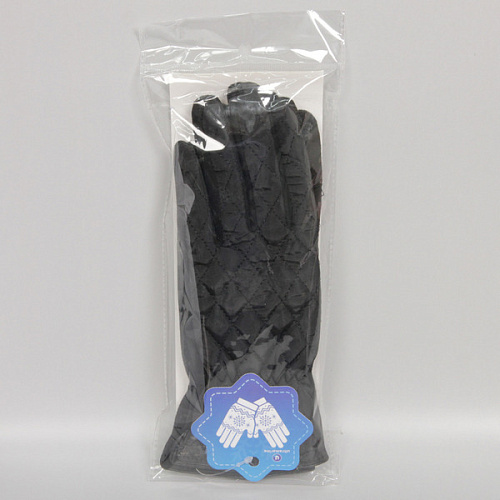 Перчатки  женские с утеплителем стеганные Merola, цвет черный, размер 238,5см, (пакет с подвесом)_4