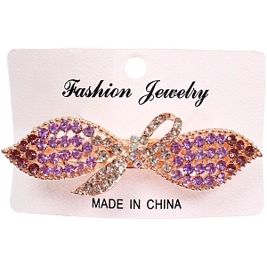 Заколка - автомат металлическая на блистере "KLEVER", мауриция, цвет как на фото, 8*3см ( хедр Кокетка)