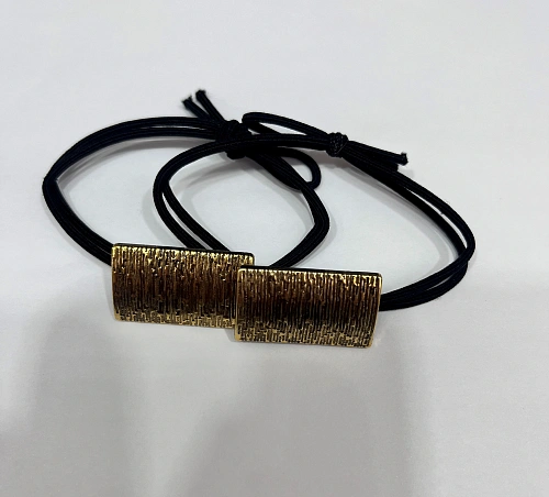 Резинка для волос в наборе 2шт "DesignPRO", цвет черный / золото , 2,8*1,3см