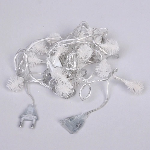 Гирлянда для дома 4,0 м 20 ламп LED с насадками ОДУВАНЧИК, прозрачпров, 1 режим,IP-20 Белый (возможность соединения)_4