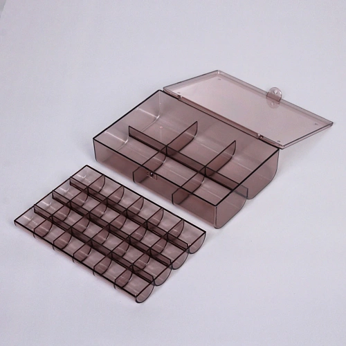 Органайзер для хранения ТАРТИ ТАН, цвет прозрачный, два отделения1318555см (упаковка коробка)_3