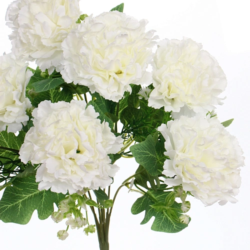 Искусственные цветы Букет гвоздик 35см 7 цветков белые_4