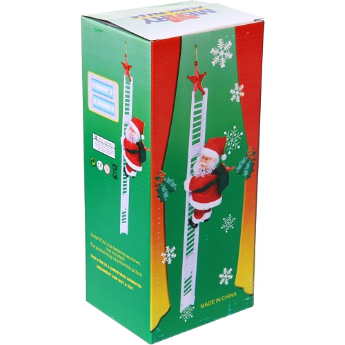 Дед Мороз на лестнице Под новогодней звездой 25 см_5