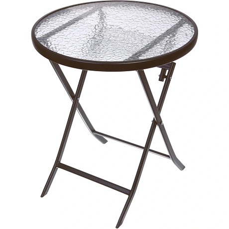 Стол складной круглый "Дачная симфония" DS-R60B, 60*70 см, коричневый