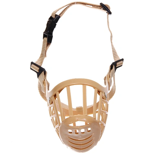 Намордник гуманный из гибкого пластика Мой Бро, цвет светло - бежевый, №5 (лейбл)_4