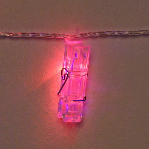 Гирлянда для дома   4,0 м 20 ламп LED с насадками ПРИЩЕПКА, прозрачпровод, Мультицвет_16