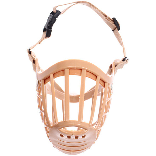 Намордник гуманный из гибкого пластика Мой Бро, цвет светло - бежевый, №7 (лейбл)_4