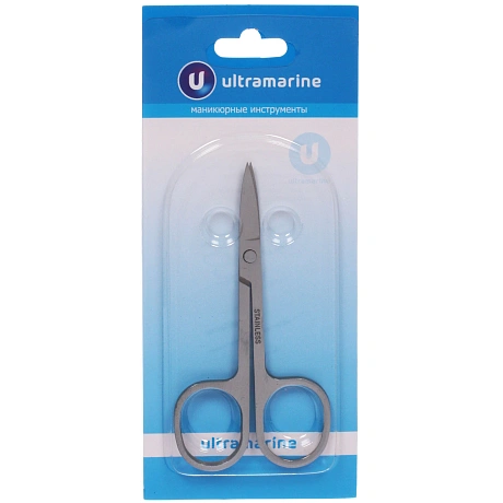Ножницы маникюрные на блистере "Ultramarine", овальные кольца, широкие, цвет металл 8,5см