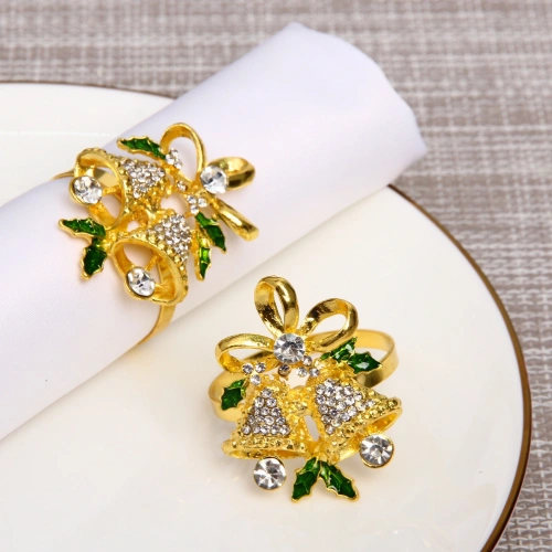 Набор колец для салфеток 2шт "`Колокольчики", цвет золото