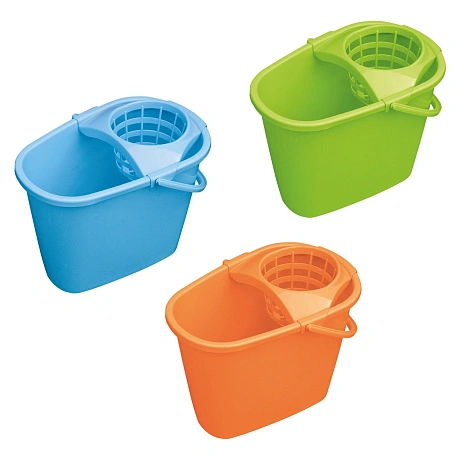 Ведро овальное с отжимом "Azur" 8л микс цветов 