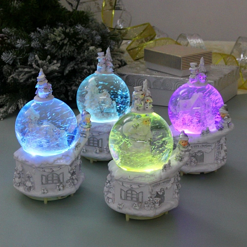 Сувенир Снежный шар Снежные чудеса 12512521 см (падающий снег, подсветка, музыка), микс_4