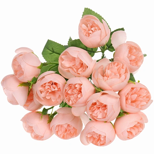 Искусственные цветы "Розочки" 30см 15 цветков персиковые