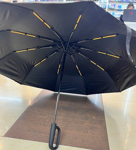 Зонт мужской автоматический ветроустойчивый ручка - карабин "ШТОФ", цвет черный, d-120см