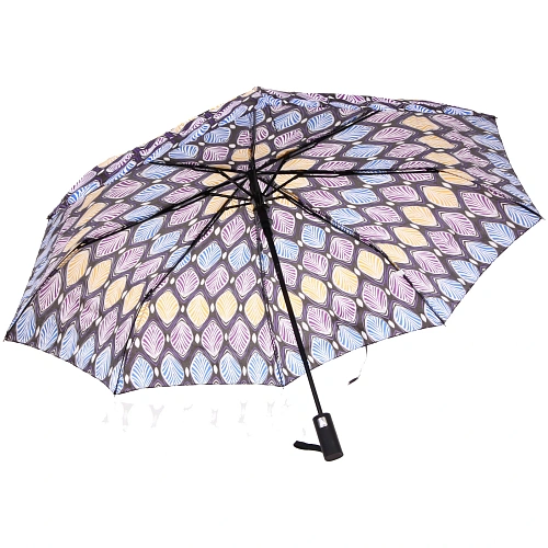 Зонт женский полуавтомат Ultramarine- Маниока, микс 6 цветов, 8 спиц, d-100см, длина в слож виде 28см, голубые цветы_9