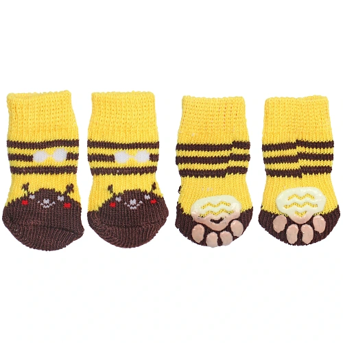 Носочки для животных "LAPUSIK", классические, пчелка, размер s