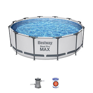 Бассейн каркасный Steel Pro MAX 366*100 см + фильтр-насос 2006 л/ч (II) Bestway (56260)
