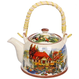 Чайник заварочный керамический 700мл с ситом "Пейзаж"