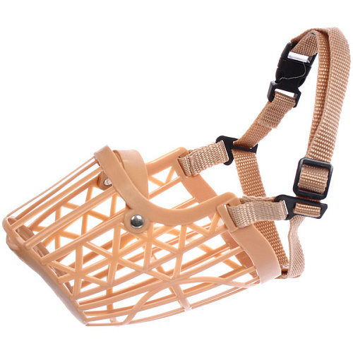 Намордник гуманный из гибкого пластика Мой Бро, цвет светло - бежевый, №6 (лейбл)_5