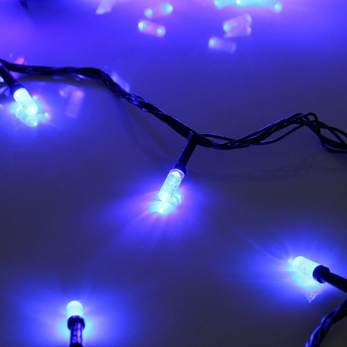 Гирлянда для дома НИТЬ Хрусталь 8 м 50 ламп LED, черный пров,IP-40 8 режимов, Синий (возможность соединения)_3