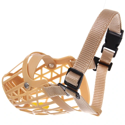 Намордник гуманный из гибкого пластика Мой Бро, цвет светло - бежевый, №4 (лейбл)_5