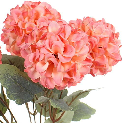 Искусственные цветы Букет гортензий 41см 7 цветков розовые_5
