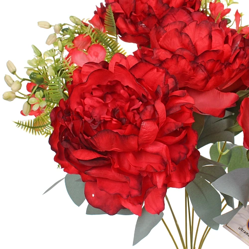 Искусственные цветы Пионовое наслаждение 46см 5 цветков красные_5