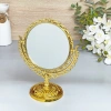 Зеркало настольное в пластиковой оправе "Версаль - Круг", цвет золото, двухстороннее, 24см. 