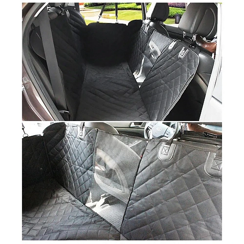 Автогамак для перевозки животных Место Бро, цвет черный, влагозащ ткань, ремень для крепл к ошейнику, 133140см_8