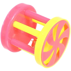 Игрушка для кошек "ИГРУЛИК", c колокольчиком, микс 2 цвета, d-4см, ( пакет с подвесом)