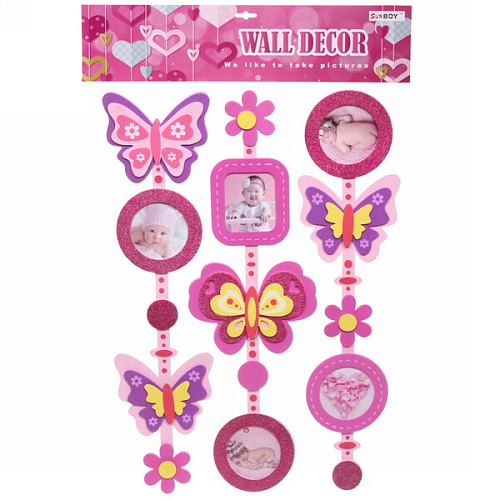 Наклейка-фоторамка 5070см Бабочки на 5 фото EK-EVG1004_4