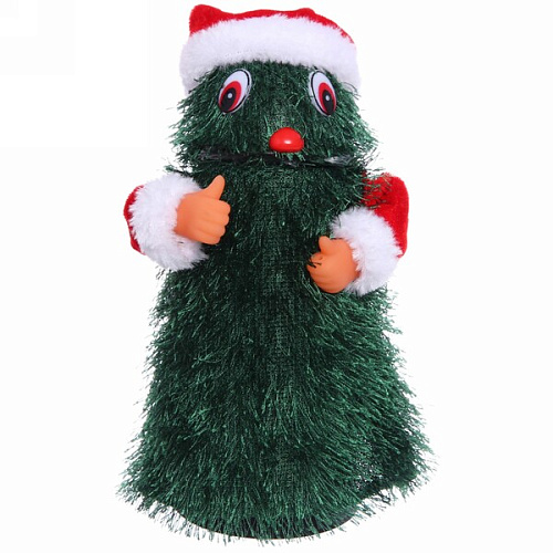 Игрушка музыкальная Елка с Дедом Морозом поет и танцует, 21 см_13