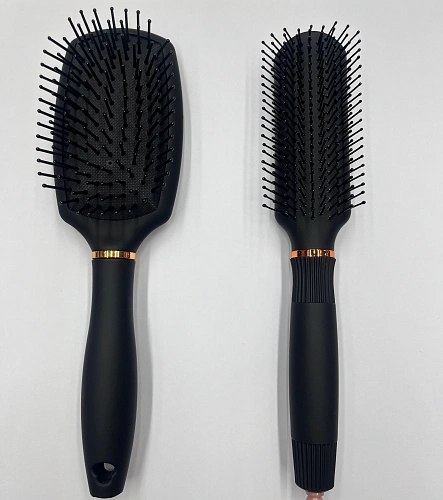 Расческа массажная "СЕКРЕТ ТВОЕЙ КРАСОТЫ", узкая, цвет черный, матовое покрытие, 3.8*22см