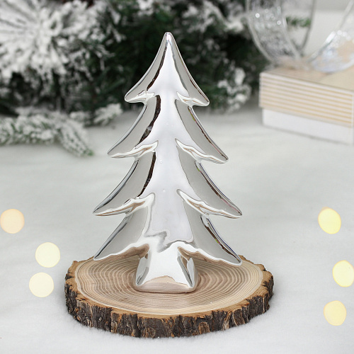 Украшение новогоднее GLOSS "Шикарная елка" 11*4*18 см, Серебро