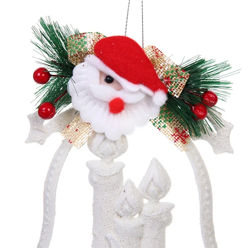 Украшение новогоднее Колькольчик с  со свечами 1714 см, Белый_3