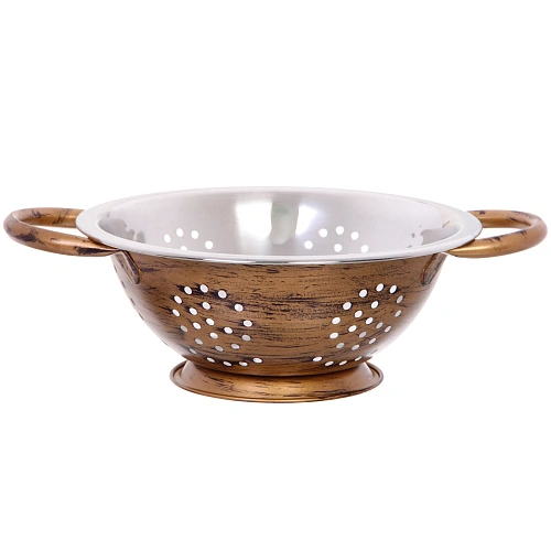 Дуршлаг из нержавеющей стали 0,9л 20см с 2-мя ручками цвет Антик