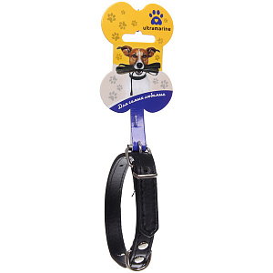 Ошейник для собак из искусственной кожи "БРО на Стиле", цвет черный, 1,5*37см (бирка)