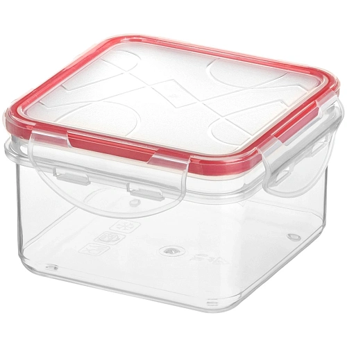 Контейнер для продуктов "Modena" квадратный 0,4л с защелками (бесцветный)