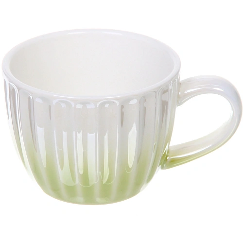 Чайная пара Жемчужный блеск (кружка 180мл, блюдце, ложка) салатовый_5