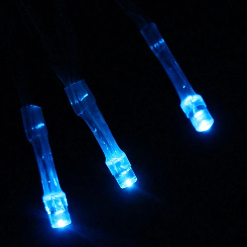 Гирлянда на батарейках 2,2м 20 ламп LED от 2АА, прозрачпровод, Синий_4